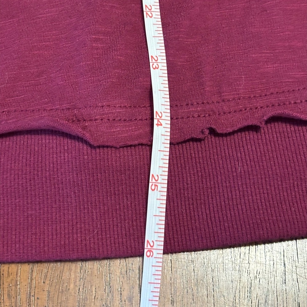 Soft Surroundings Burgundy Embroidered Button Up Hoodie Cotton Small 2EG93 - Picture 12 of 13